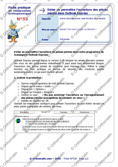 Page 1 de la fiche