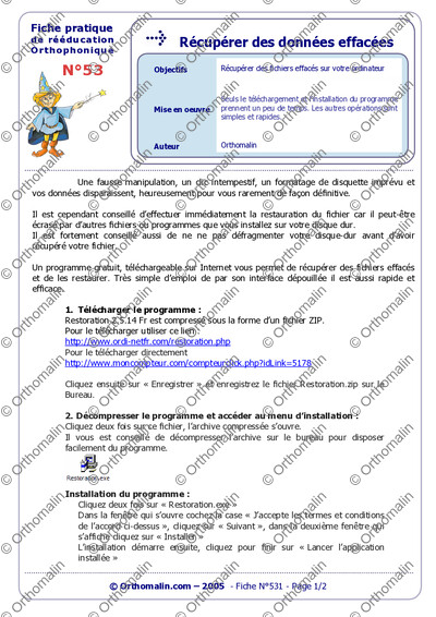 Page 1 de la fiche