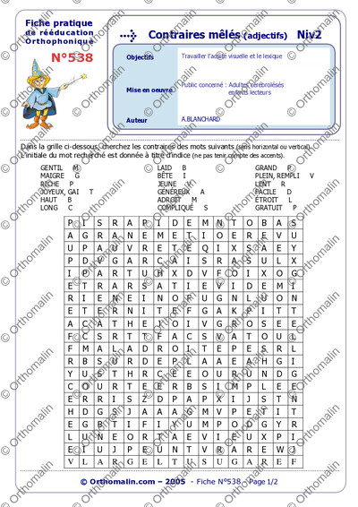Page 1 de la fiche