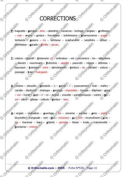 Page 2 de la fiche
