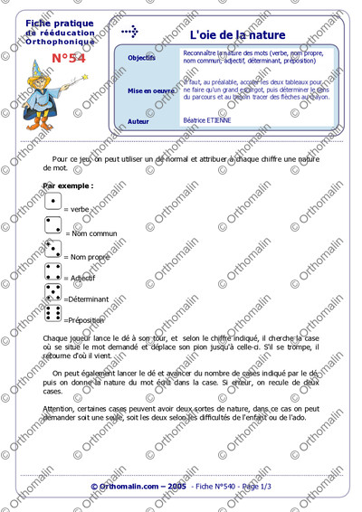 Page 1 de la fiche