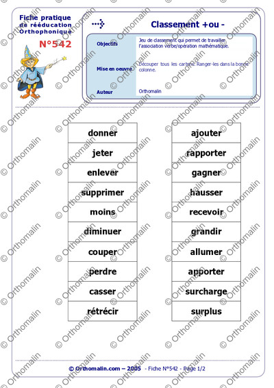 Page 1 de la fiche