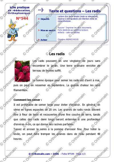 Page 1 de la fiche