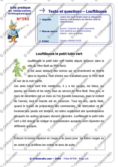 Page 1 de la fiche