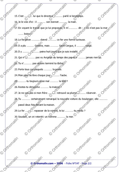 Page 2 de la fiche