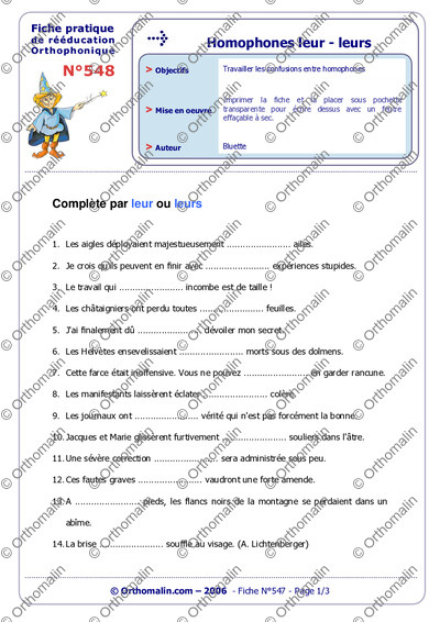 Page 1 de la fiche