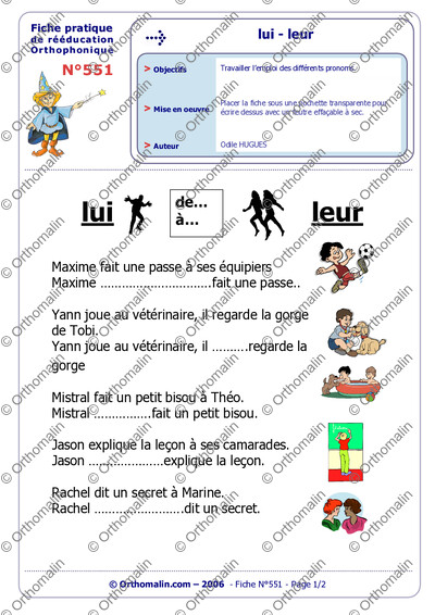 Page 1 de la fiche