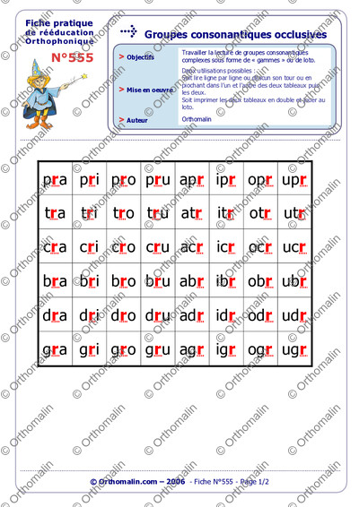 Page 1 de la fiche