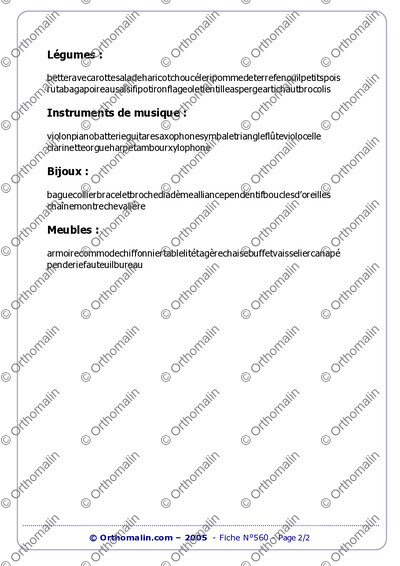 Page 2 de la fiche