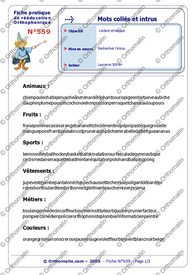 Page 1 de la fiche