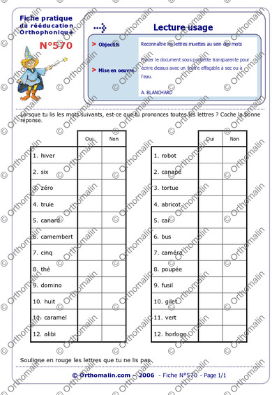 Page 1 de la fiche