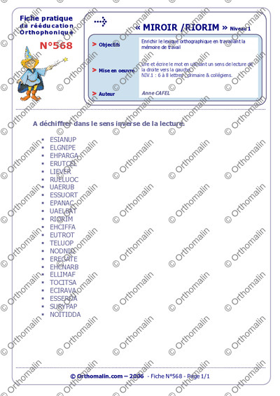 Page 1 de la fiche