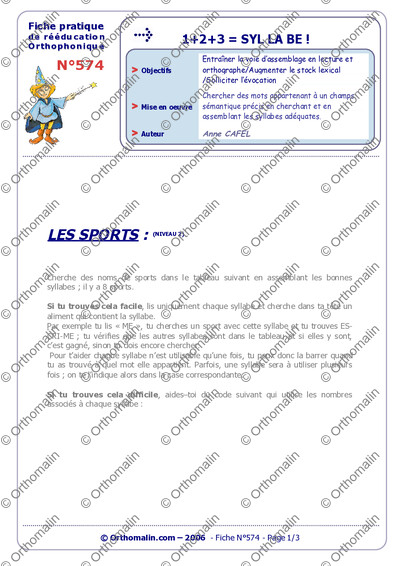 Page 1 de la fiche