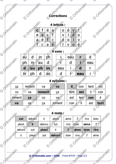 Page 3 de la fiche