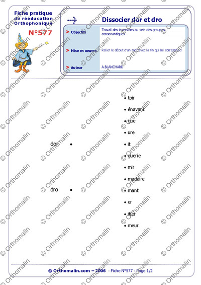 Page 1 de la fiche