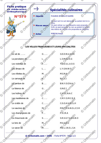 Page 1 de la fiche