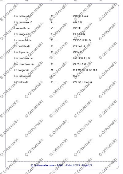 Page 2 de la fiche
