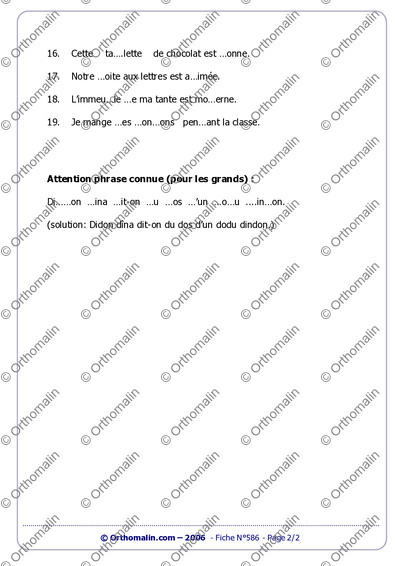 Page 2 de la fiche