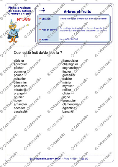 Page 1 de la fiche