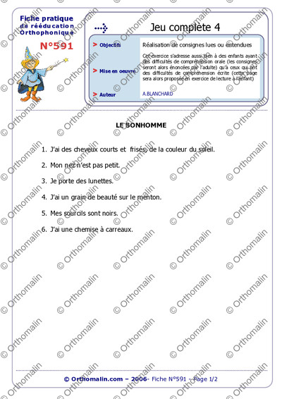 Page 1 de la fiche