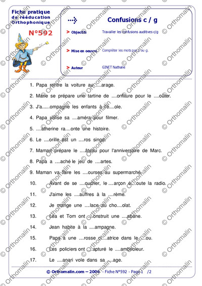 Page 1 de la fiche
