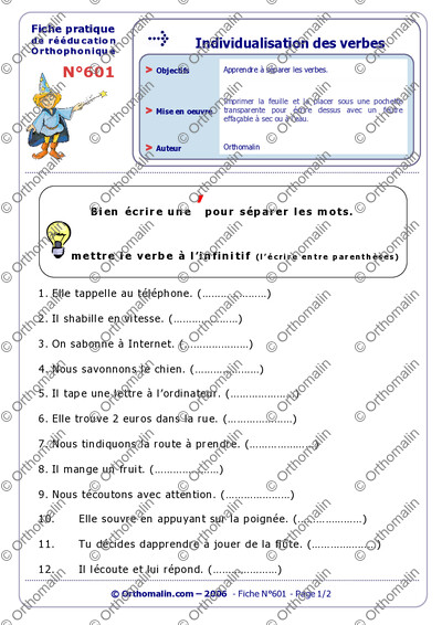 Page 1 de la fiche