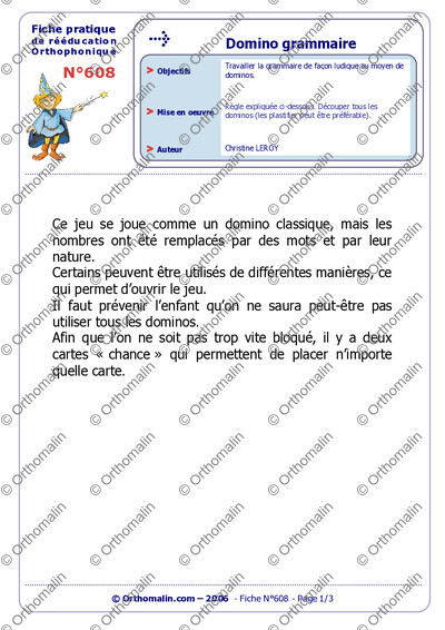 Page 1 de la fiche