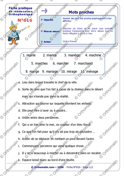 Page 1 de la fiche