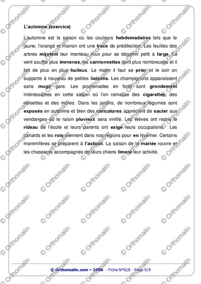 Page 5 de la fiche