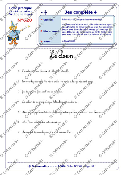 Page 1 de la fiche