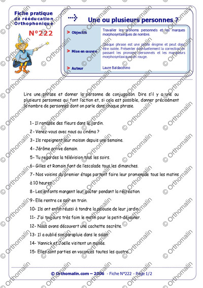 Page 1 de la fiche