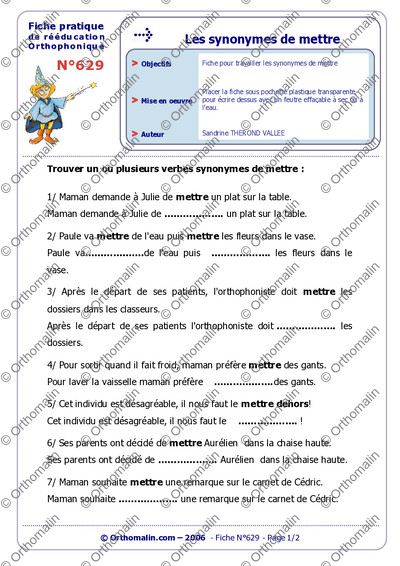 Page 1 de la fiche