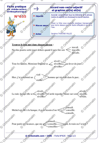 Page 1 de la fiche