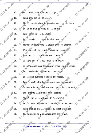 Page 2 de la fiche