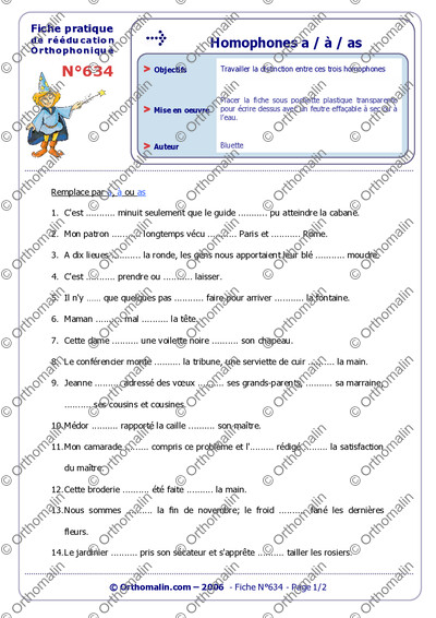 Page 1 de la fiche