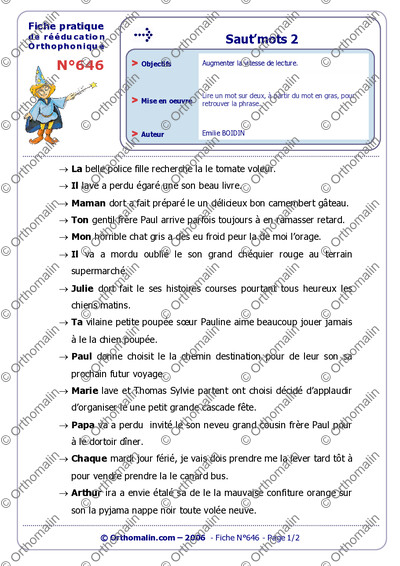 Page 1 de la fiche