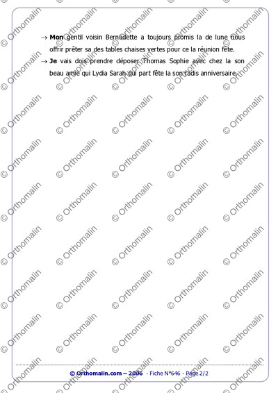 Page 2 de la fiche