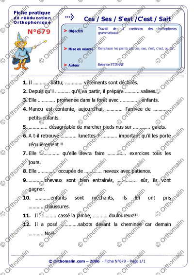 Page 1 de la fiche