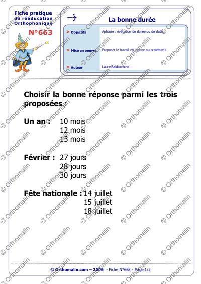 Page 1 de la fiche