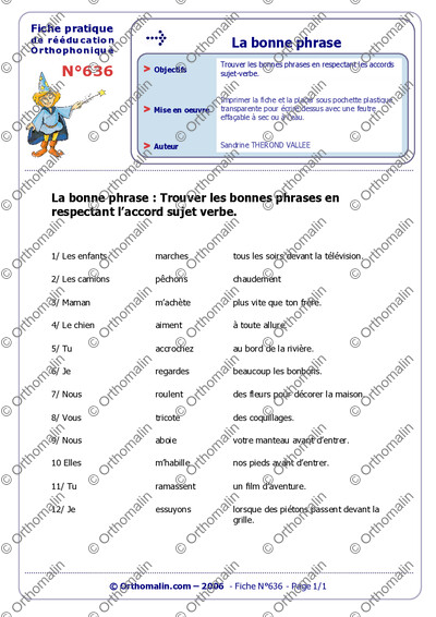 Page 1 de la fiche