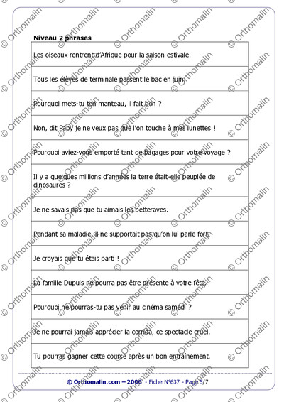 Page 5 de la fiche