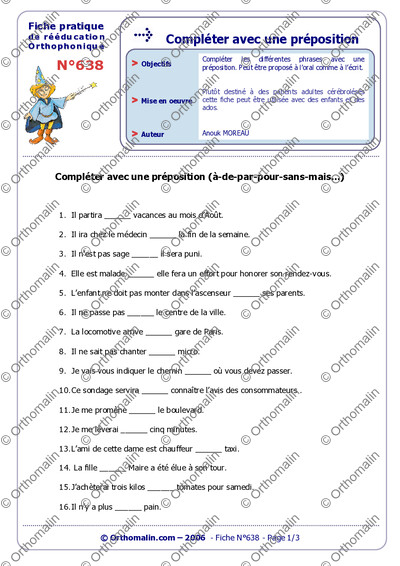 Page 1 de la fiche