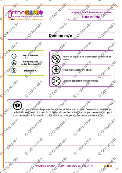 Page 1 de la fiche