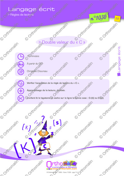 Page 1 de la fiche