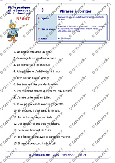 Page 1 de la fiche