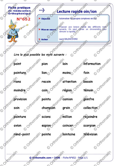Page 1 de la fiche