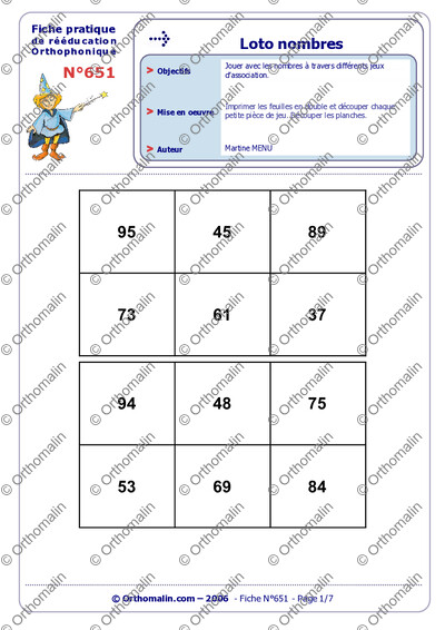 Page 1 de la fiche