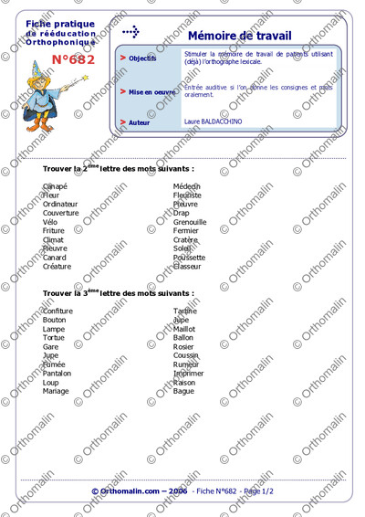 Page 1 de la fiche