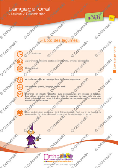 Page 1 de la fiche