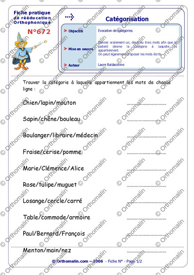 Page 1 de la fiche